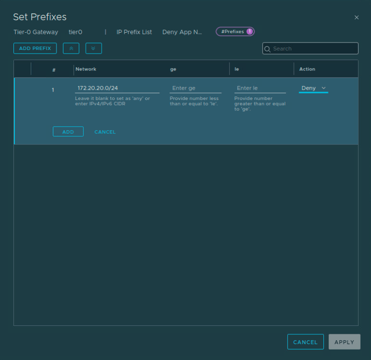 NSX Route Filtering – Part One: IP Prefix Lists for Route Filtering ...